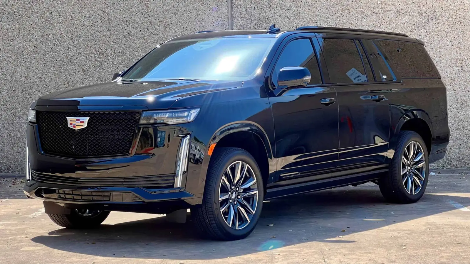 Black Cadillac Escalade from the LuxeDetroit fleet
